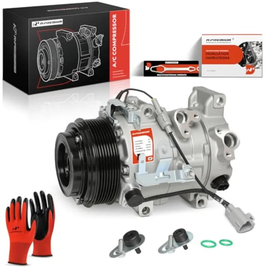 

Air Conditioner AC Compressor with Clutch for Toyota Avalon 3.5L 2007-2012 Camry 3.5L 2007-2011 Sedan, Aluminum Housing, Black,