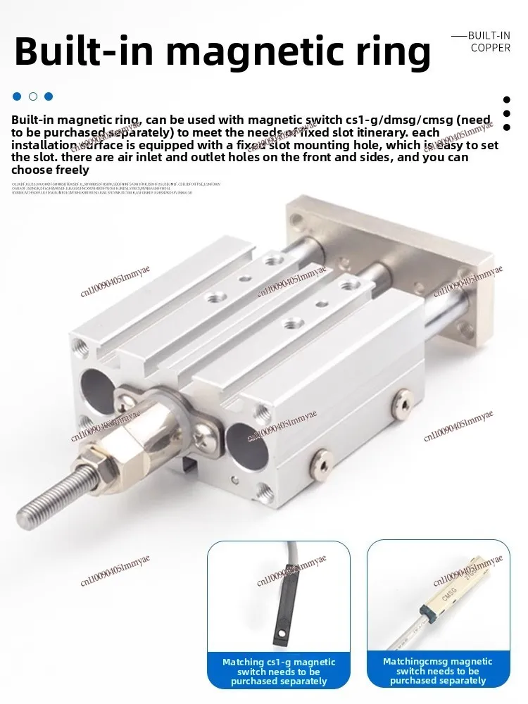 

Three-axis Three-rod Cylinder Adjustable Stroke Large Thrust with Guide Rod TCLJ12/16/20/25/32/40/50