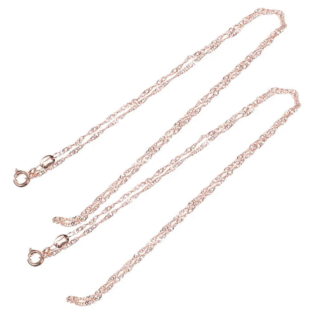 

2pcs Rose Wave Necklace Chain For Women Diy Jewelry Making Pendant Link Diy Necklace Chains Long Copper Chains Bulk Supplies