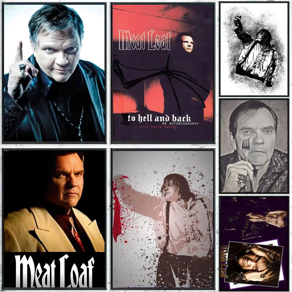 Meat Loaf 80s Rock Singer Poster HD Waterproof Wall Decal for Study, Living Room & Garage, DIY Great Gift for Fans