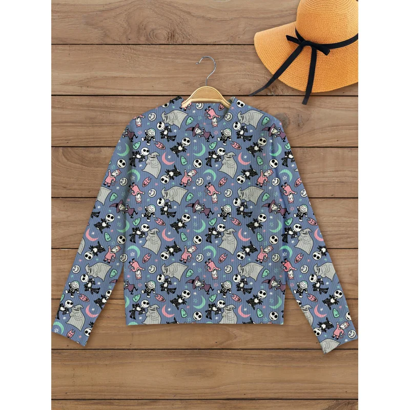 

Женский осенне-зимний вязаный пуловер-свитер – 3D всенаправленный череп на Хэллоуин, принт призрака и луны, свободный крой, круглый вырез