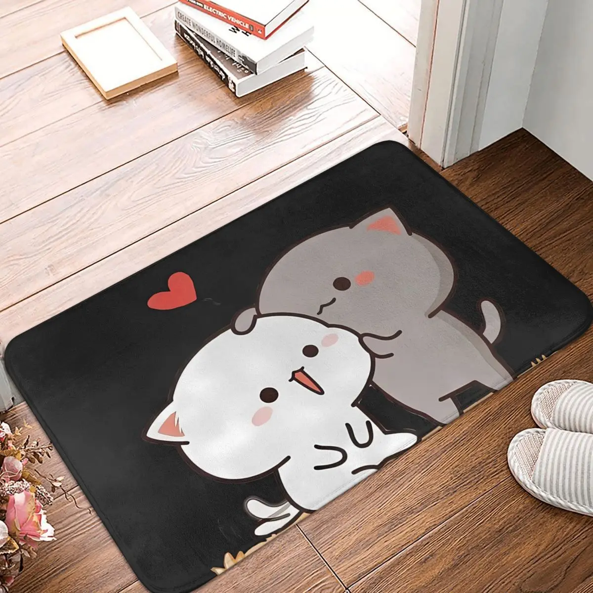 

Коврик для ванной Peach And Goma Welcome, бархатный мягкий коврик для унитаза с рисунком кота, кухонный коврик для душа, противоскользящий напольный коврик, коврик для ванной комнаты на заказ