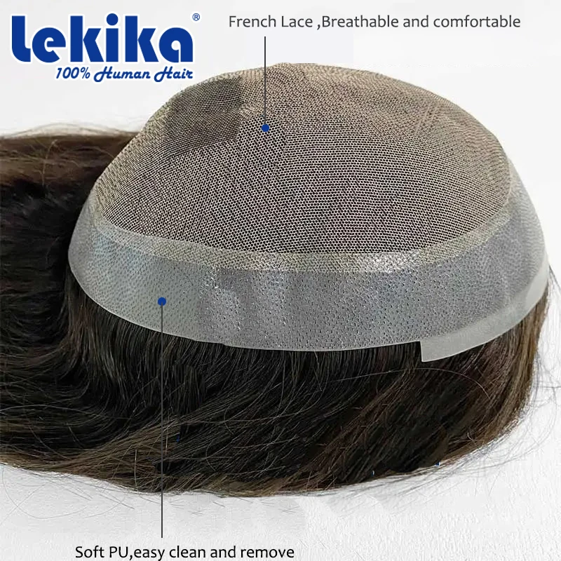 Men Toupee Customized Swiss Lace Australia Long Wig For Men Breathable Male Hair Capillary Prosthesis Pefect Remy Hair  Wig