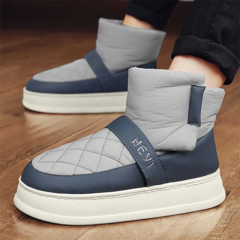 Śniegowce dla mężczyzn Wodoodporna platforma Wysokie buty zimowe Męska oferta Outdoor Hiking Marki Oryginalne oferty Wodoodporna wyprzedaż Futro — zdjęcie 5