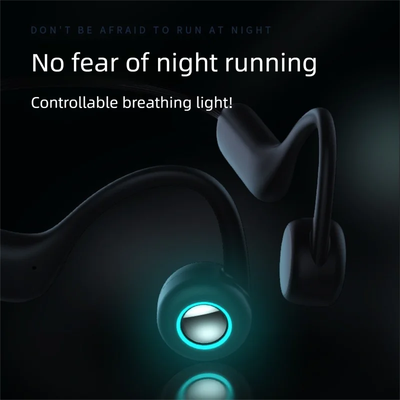 سماعات توصيل عظمية حقيقية IPX5 مقاومة للماء تعمل بالبلوتوث سماعات لاسلكية سماعة رأس رياضية خفيفة للجري الليلي #4