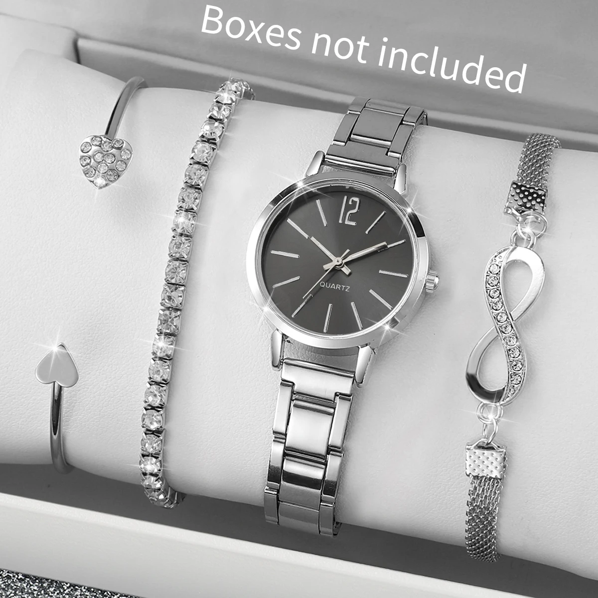 4 قطعة/المجموعة الأزياء العربية الهاتفي المرأة كوارتز ساعة عارضة السيدات ساعة اليد حجر الراين أساور مجموعة Reloj Mujer (بدون صندوق) #1