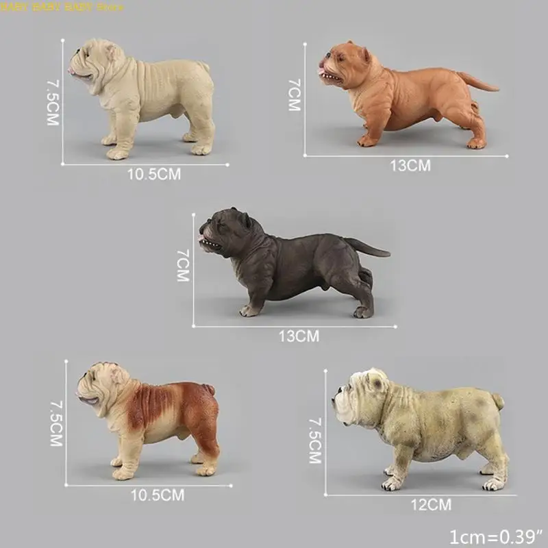Q81A 4/5 cala realistyczne figurki psów imitacja zwierzęcia interaktywna realistyczna figurka zabawkowa miniaturowa statua Hobby