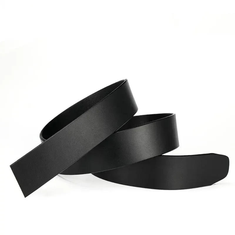 Unisex Leather Belt No Buckle for Automatic Buckle Vintage Belt Body 3.50 cm Straps Width Black Brown