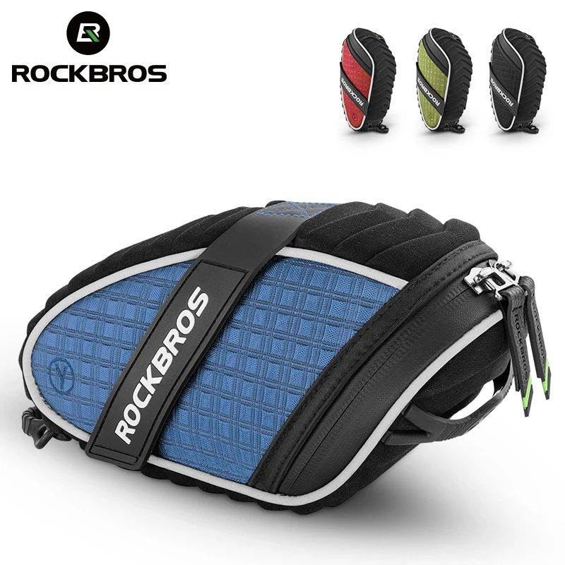 

ROCKBROS Bicycle Saddle Bag Lightweight Rear Seat Bag 1L Storage Rainproof 3D Shell Shockproof Cycling Bag MTB Bike Accessories