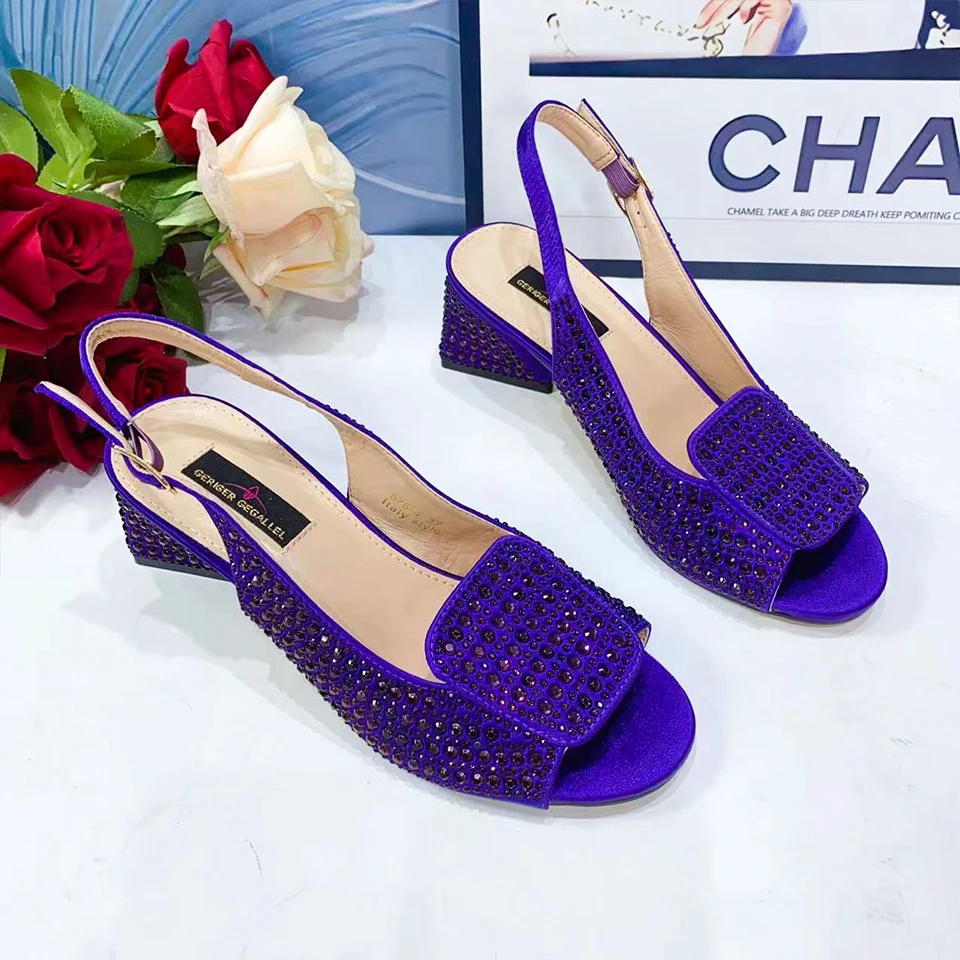 2023 New Fashion Luxury Sandals Top Italian Designers Party Bright Diamond Uppers Summer Women\'s Shoes With High-heeled Nigeria