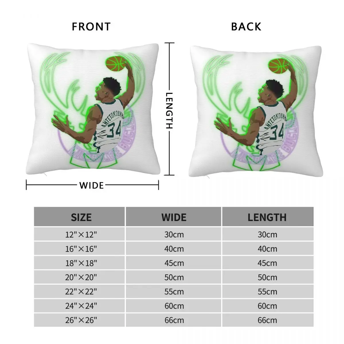 Giannis Antetokounmpo The Alphabet Square Pillowcase Polyester Linen Velvet Printed Zip Decor Pillow Case Home Cushion Cover 18