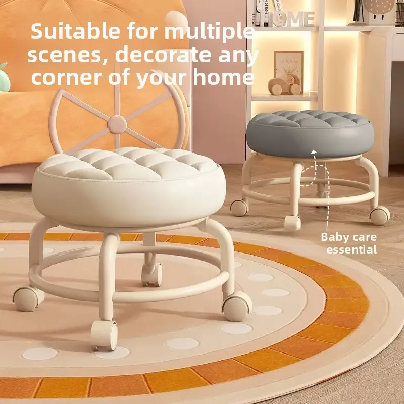 LH universal wheel small stool household small bench pulley chair silent sedentary