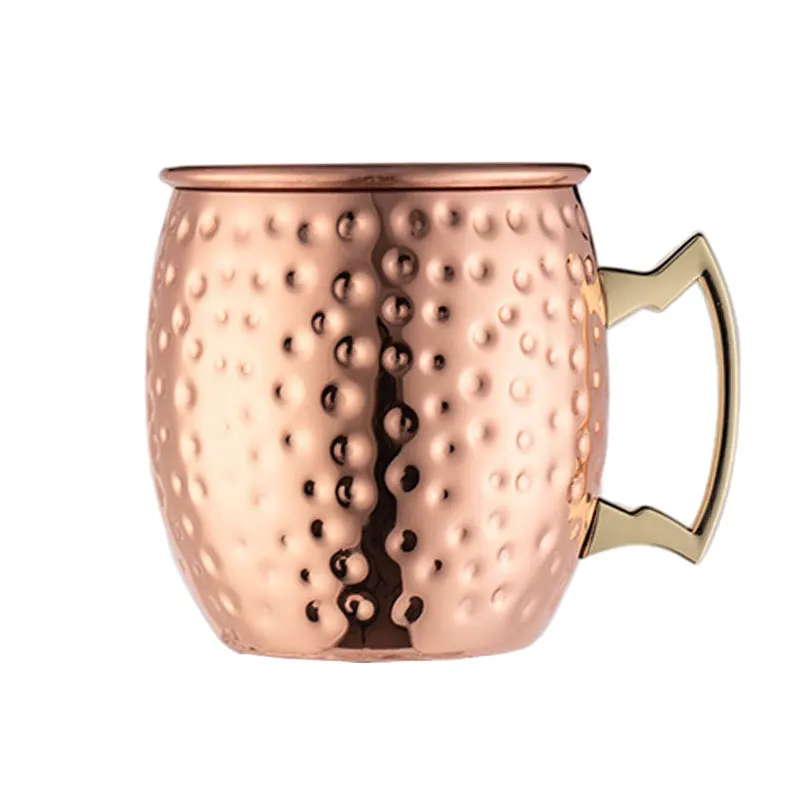 Stainless Steel  Mug Copper Cocktail Glass Hammer Point Cup