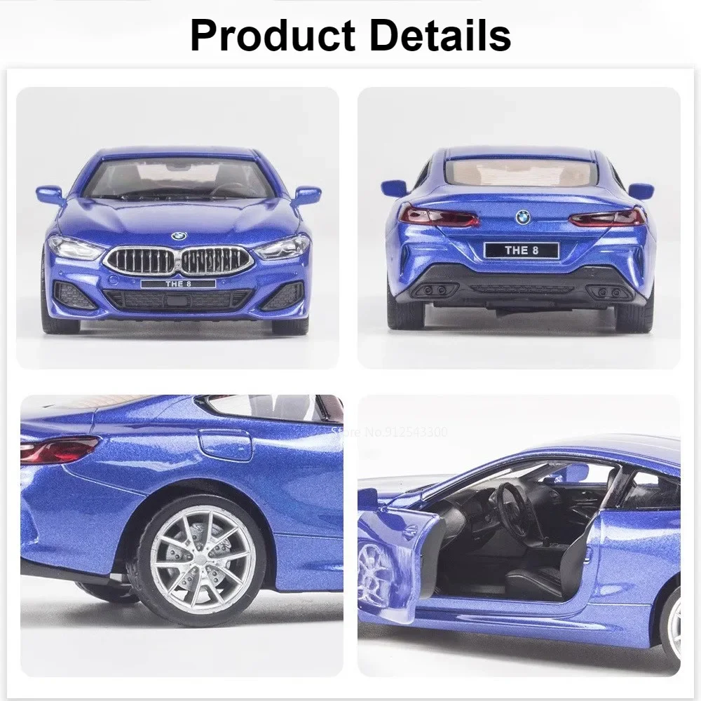 CCA 1/35 BMW M850i  Alloy Sports Car Model Toy Diecast Metal Coupe Models Simulation Sound Light Collection Children's Gifts