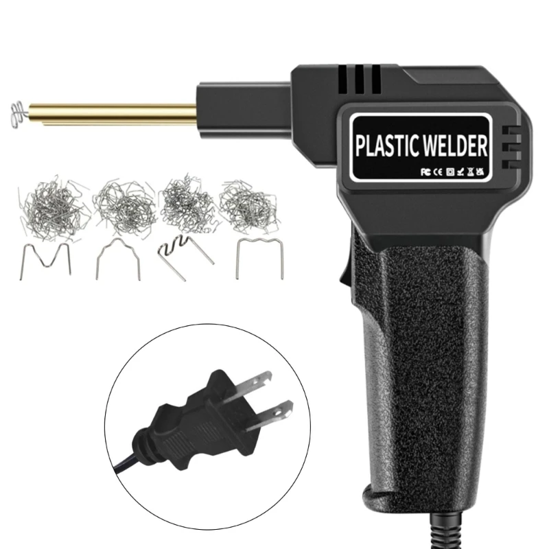 

High Temperature Plastic Welding Kit Plastic Welder 4 Shapes, 200pcs Hot Staple Repair Accessories Included Rapid Heat