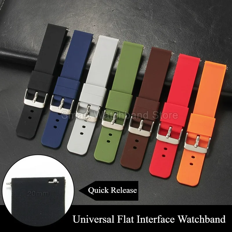 18 20 22mm Universal Watch Accessories for Omega Tissot Casio Tudor Fiyta Wear Resilient Flexible Matte Silicone Watch Strap