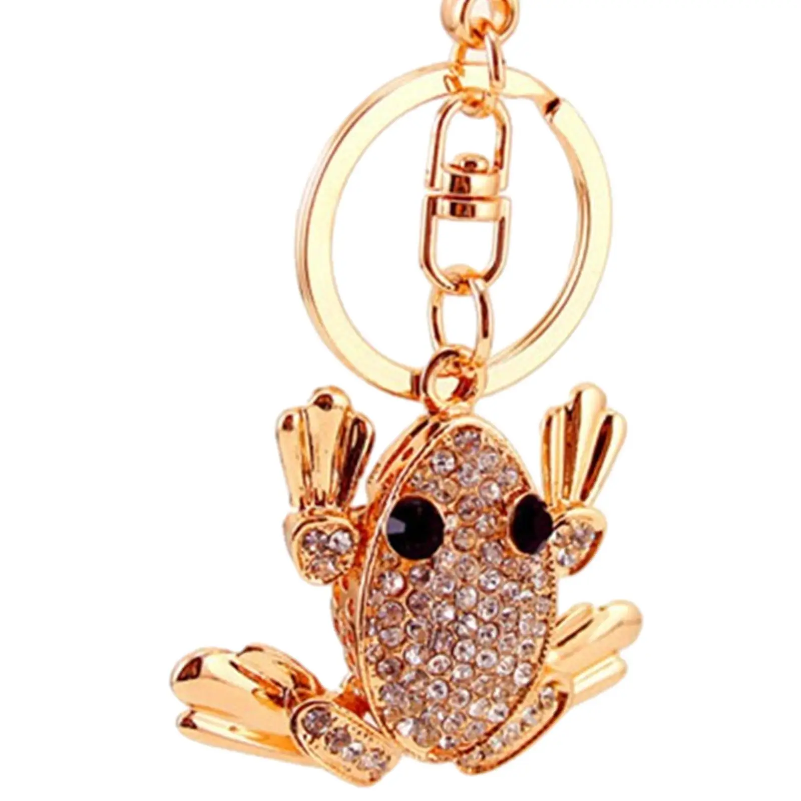 Frog Keychain Jewelry Accessory Party Favors Gifts Purse Charm Backpack Charms Gold Rhinestone Keychain Keyring for Women Girls