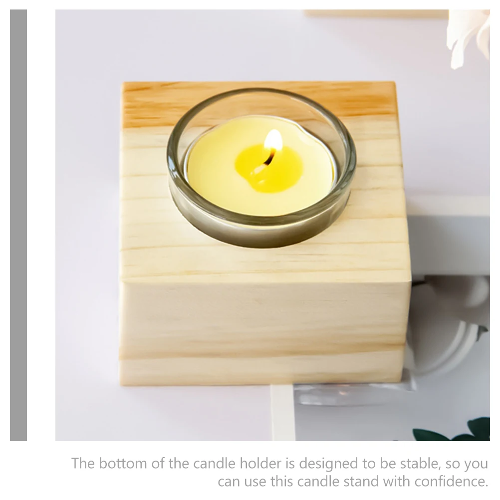 

2Pcs Creative Wooden Holders Unique Design for Table Centerpieces Rustic Style Wedding Party Christmas Decor