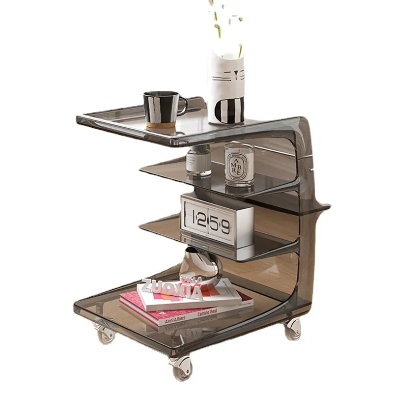 A few acrylic carts by the sofa, removable bedside cabinets, Internet celebrities ins, creamy wind, medium and ancient