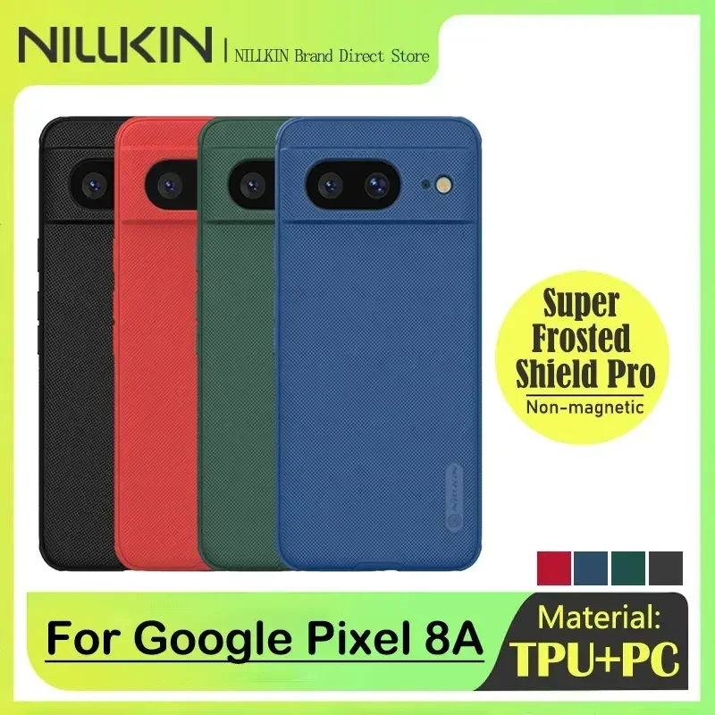 

Nillkin Frosted Shield Pro Case for Google Pixel 8A, Hard PC + TPU, Shockproof Protection, Back Thin Matte Cover, Shock Proof