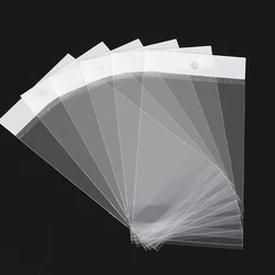 100pcs Transparent Self Adhesive Packaging Bag Plastic Hanging Opp Pouches Seal Gift Bags for Jewelry Display Retail Packing