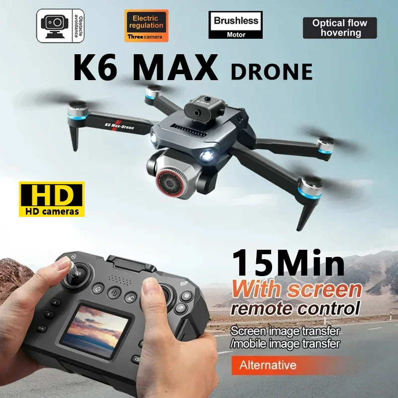 

2025 K6 MAX Triple-Camera Drone 4K HD Optical Flow Positioning 360° Obstacle Avoidance Foldable Quadcopter Wifi FPV RC Toys Dron