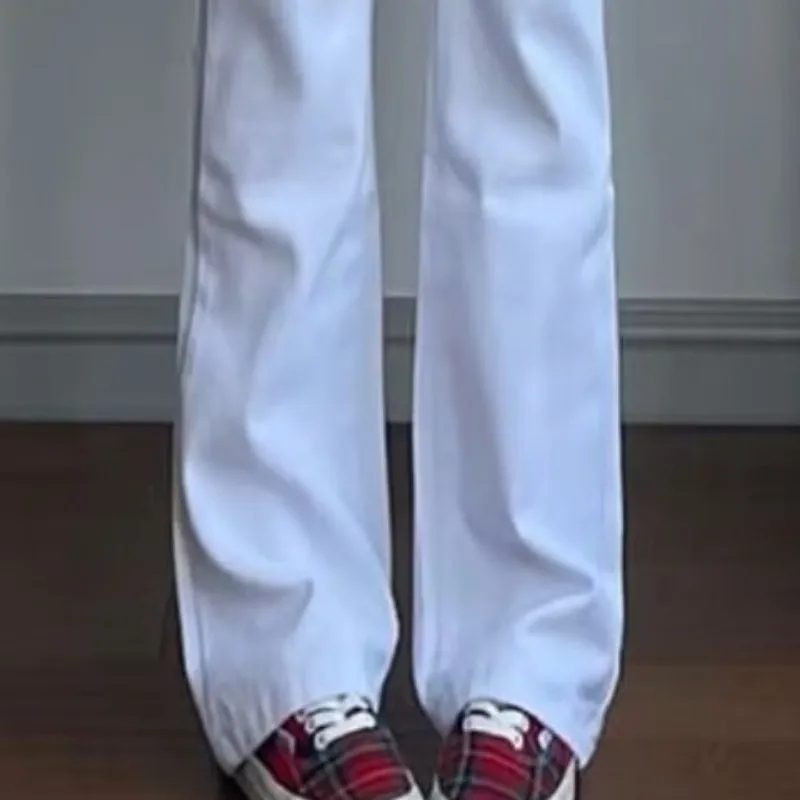 Pantalon imprimé américain pour hommes et femmes, polyvalent pour le printemps et l'été, amincissant, jambe droite, micro évasé