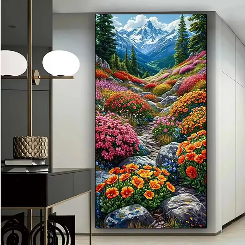 Diamond Art Kits For Adults, Colorful Wildflower Full Round Drill Diamond Paintings Kits For Beginners, 5D DIY Paint By Diamonds