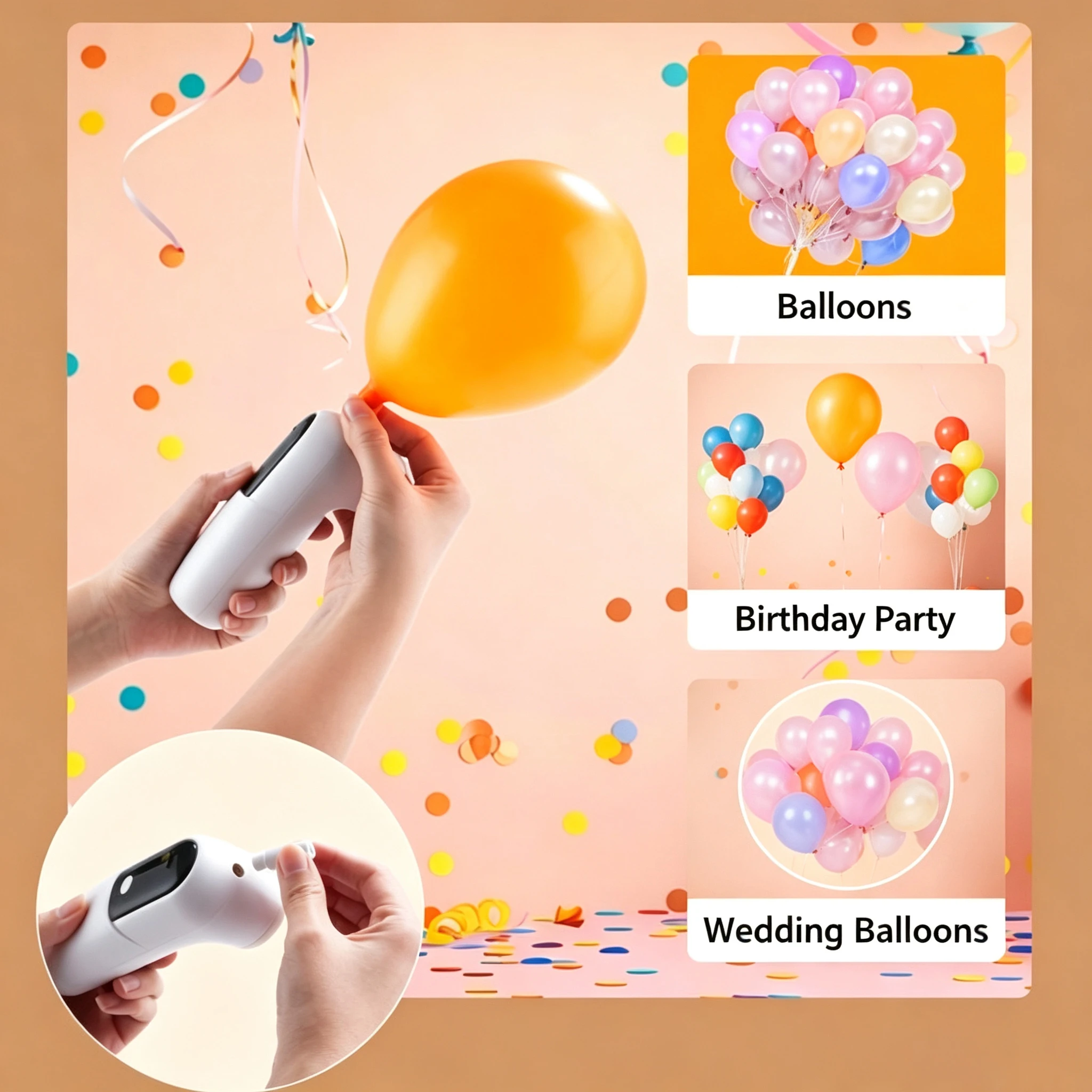 Rechargeable Handheld Electric Air Pump Digital Display Type-C Charging For Balloons Sports Balls Bags Food Packaging Air Pump