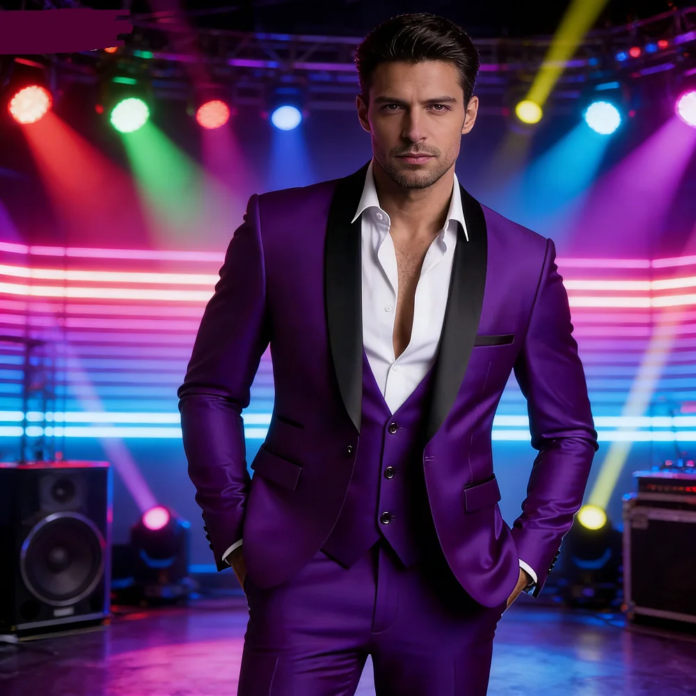 

Men's Black White Slim Fit Three Piece Suit Set Large Size Autumn Wedding Party Blazer Coat Pants Vest Fashion Male Outfit