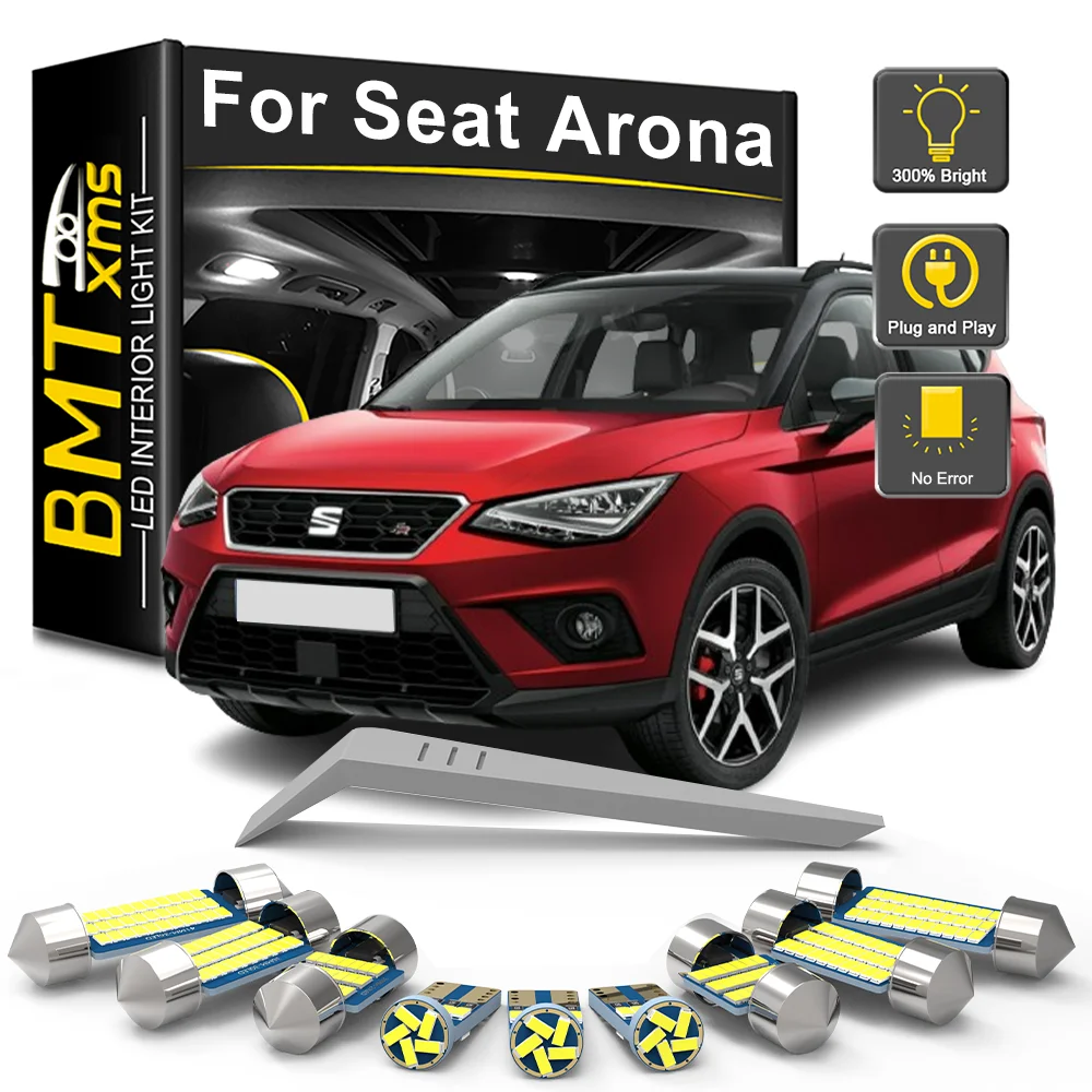 

BMTxms 9PCS Canbus For Seat Arona 2017 2018 2019 2020 LED Interior Lights Bulb Kit Indoor Vanity Mirror Lamp Car Accessories