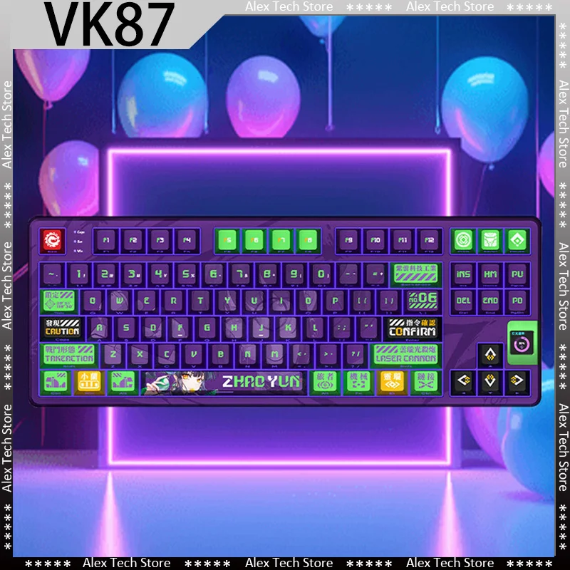 Original VALKYRIE VK87 ZHAOYUN Mechanical Keyboard Wireless 3Mode Hot Swap RGB TFT Gasket Office Laptop Gamer PC Gaming Keyboard