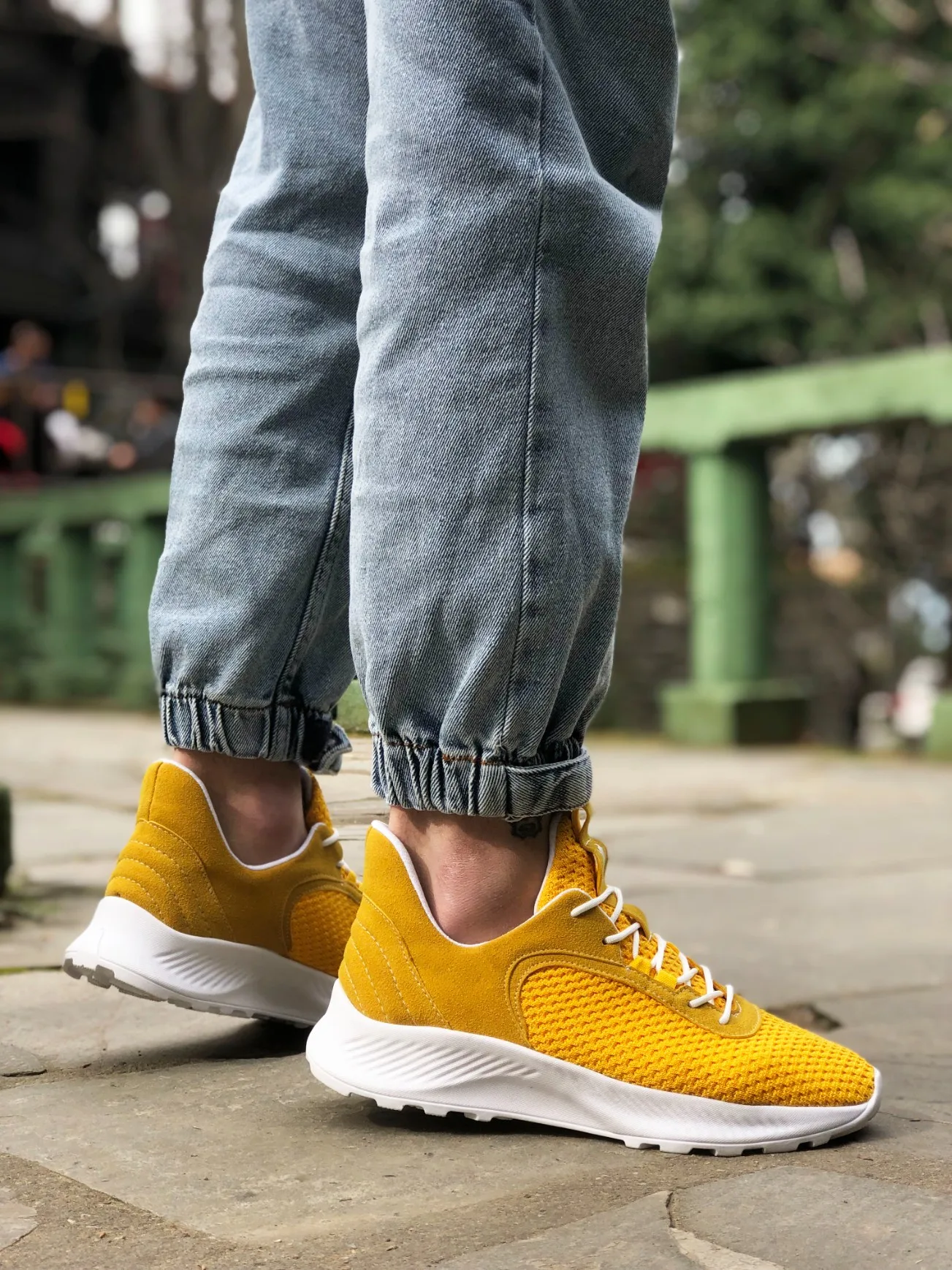 BA0333 sportswear High-Sole Style Sneakers Yellow men's Sports Shoes