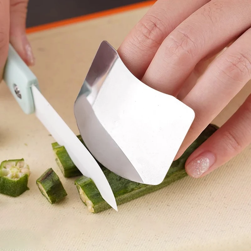 1pc Kitchen Tool Accessories Stainless Steel Finger Guard Safety Cut Vegetables Hand Guard Kitchen Tool Finger Protector Tool