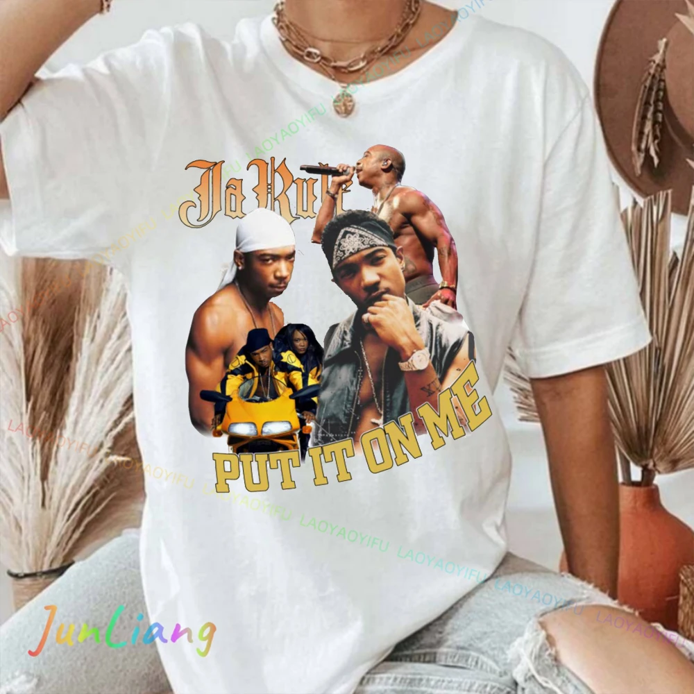 Ja Rule Top Women Clothes Retro Rap Singer T-shirts Unisex 100% Cotton Fans Gift Female Clothing Harajuku Fashion Women's Blouse