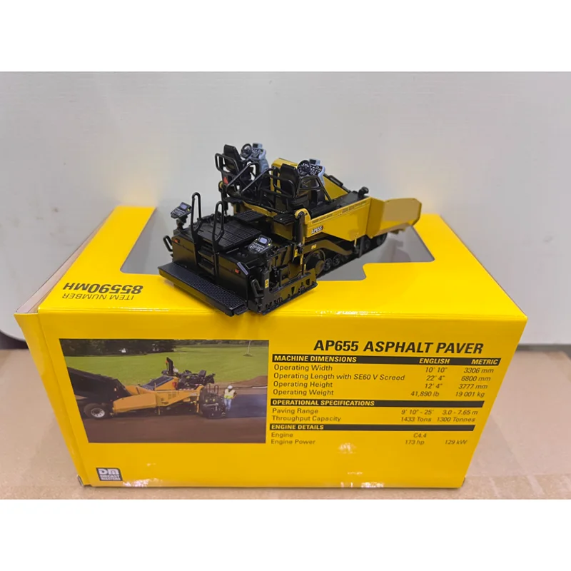 DM دييكاست 1:50 مقياس AP655 الأسفلت رصف سبيكة لودر أطفال بالريموت كنترول نموذج 85590MH جمع تذكارية عرض الحلي هدية