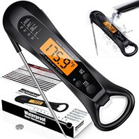 Instant Read Meat Thermometer for Cooking, Fast & Precise Digital Food Thermometer with Backlight, Magnet, Calibration,