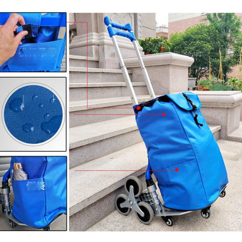 Foldable High Quality Stair Climbing Cart All Terrain Luggage Cart Shopping Camping Heavy-Duty Hand Truck Easy Fold Trolley