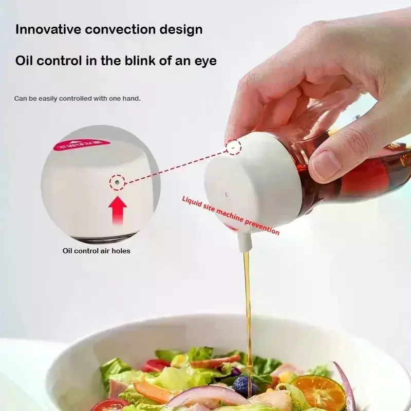 190ML Glass Bottle Clear For Sauces Oils With Tight-Fitting Lid Allows Controlled Dispensing Soy Sauce Seasoning Can