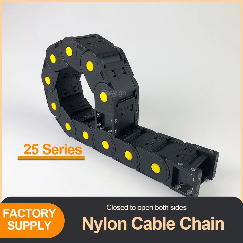 

1m Nylon Cable Chain Closed To Open on both sides Plastic Towline 25x38 25x50 25x60 25x75