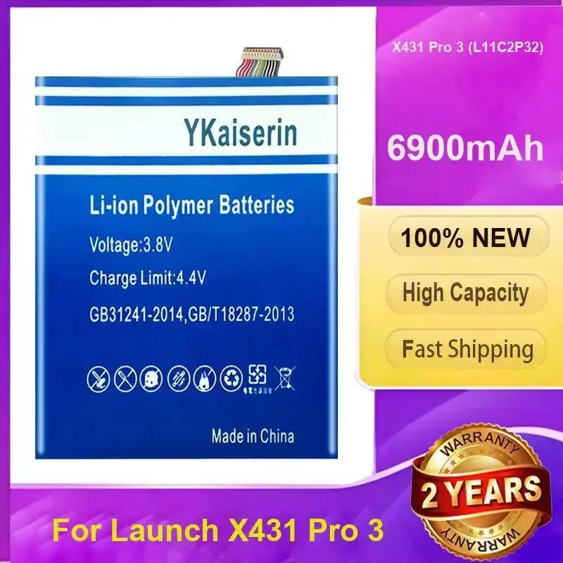 

Tablet Battery For Launch X431 Pro 3 L11C2P32 6900Mah Reliable Replacement