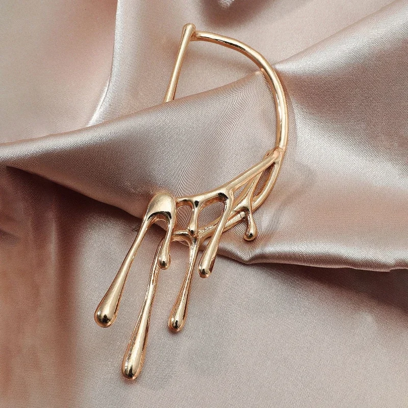 Modern Jewelry 2024 Trend New Gold Color Irregular Hanging Clip Earrings For Women Party Gifts Fine Accessories Dropshipping