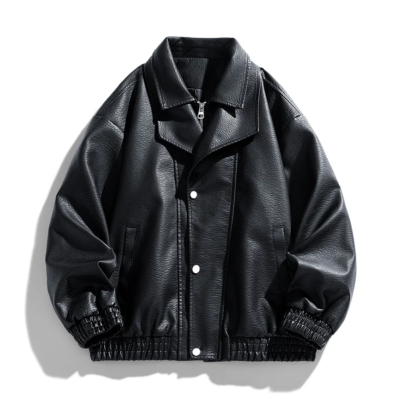

Свободная мужская куртка из искусственной кожи, молодежное модное короткое стильное пальто, мужская американская модная мотоциклетная форма, осенняя повседневная верхняя одежда
