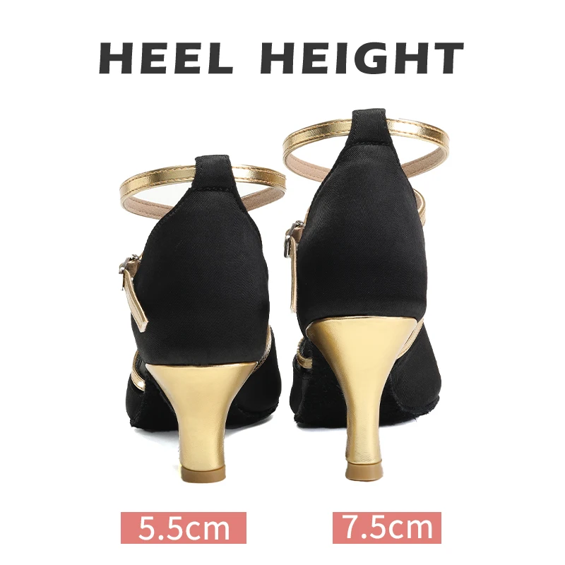 Ballroom Latin Dance Shoes for Girl Women Lady\'s Professional Salsa Tango Party Dancing Shoes High Quality Heels About 5.5/7.5cm