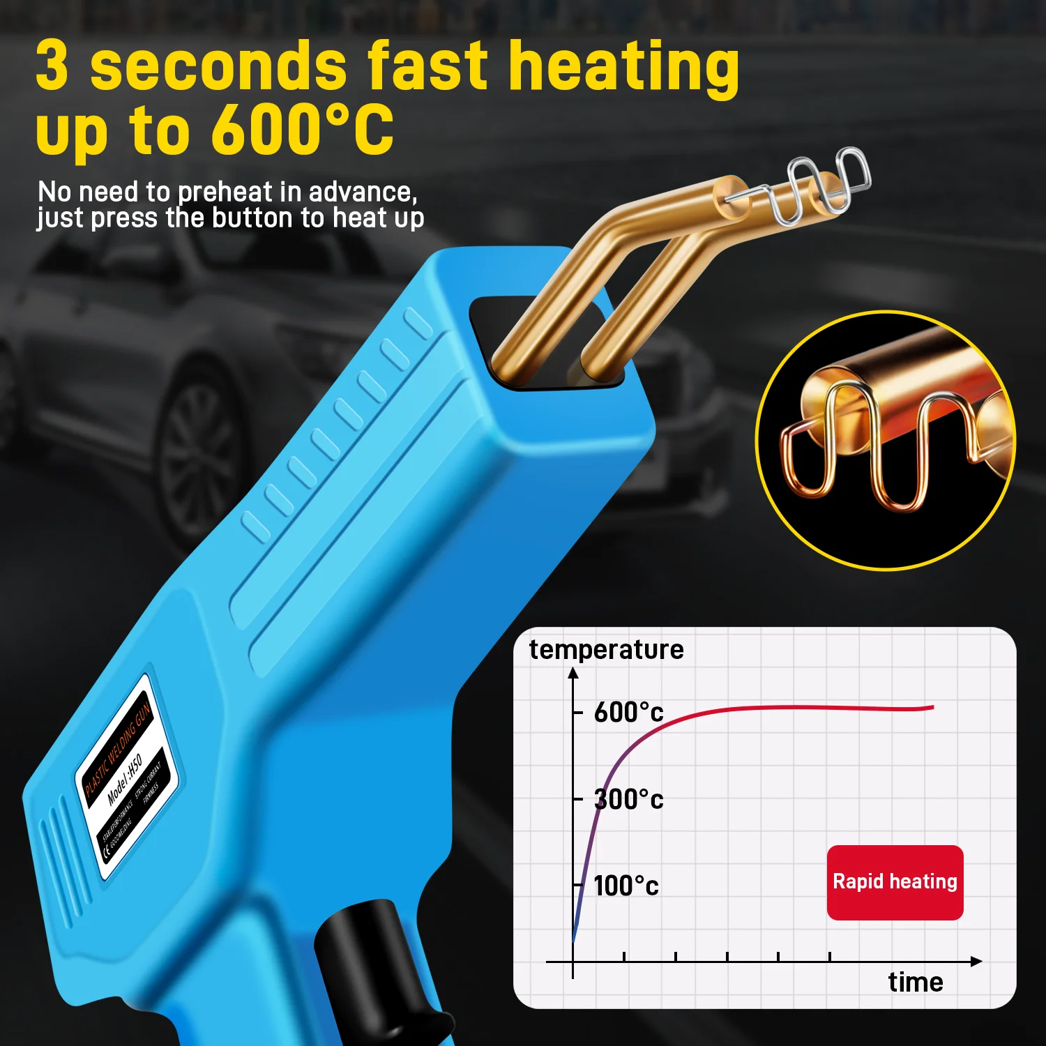 Plastic Welder Welding Machine Car Bumper Soldering Gun 4 Types Staples for Bumper/Kayak/Plastic Product Repairs