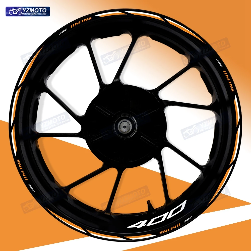 

For NINJA400 Ninja 400 Motorcycle 17 Inch Front Rear Wheel Sticker Racing Decal Reflective Decorative Hub Stripe Rim Stickers