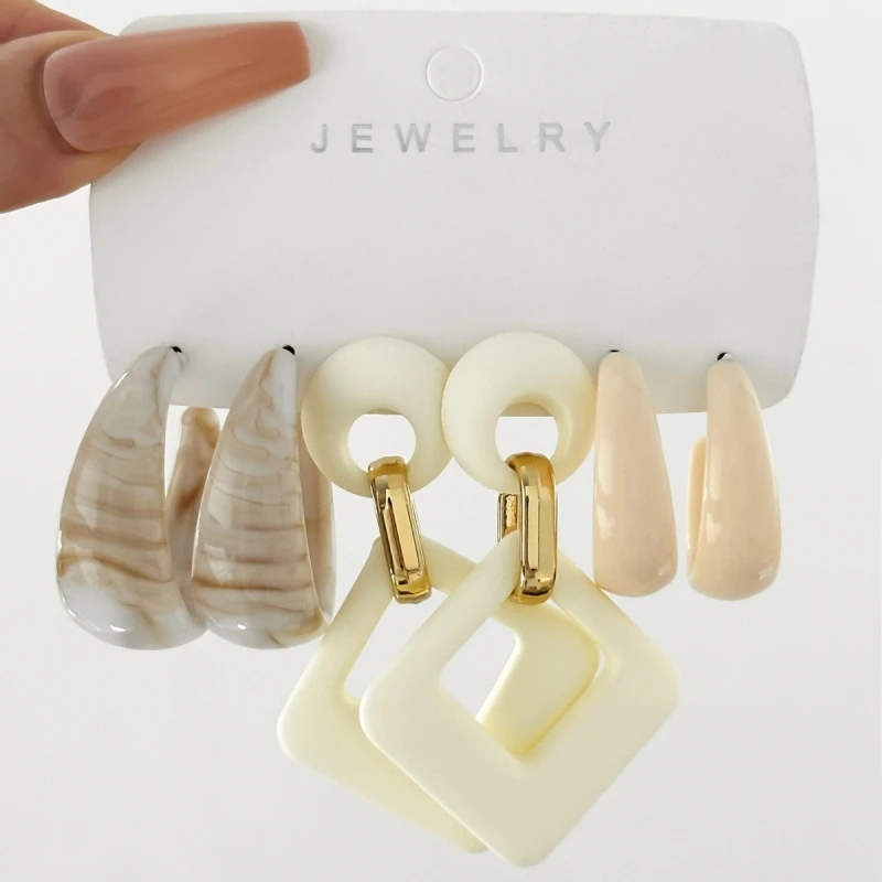1set 3pairs Classic Vintage Style Mixed Dangle Earrings Set For Women Trendy Personality Party Wedding Jewelry Gifts