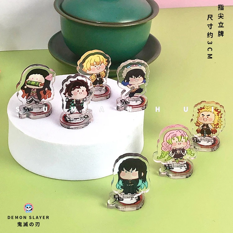 

Anime Demon Slayer Tokitou Muichirou Kamado Tanjirou Cosplay Acrylic Mini Standing Plate Cartoon Mould Stand Figure Xmas Gift