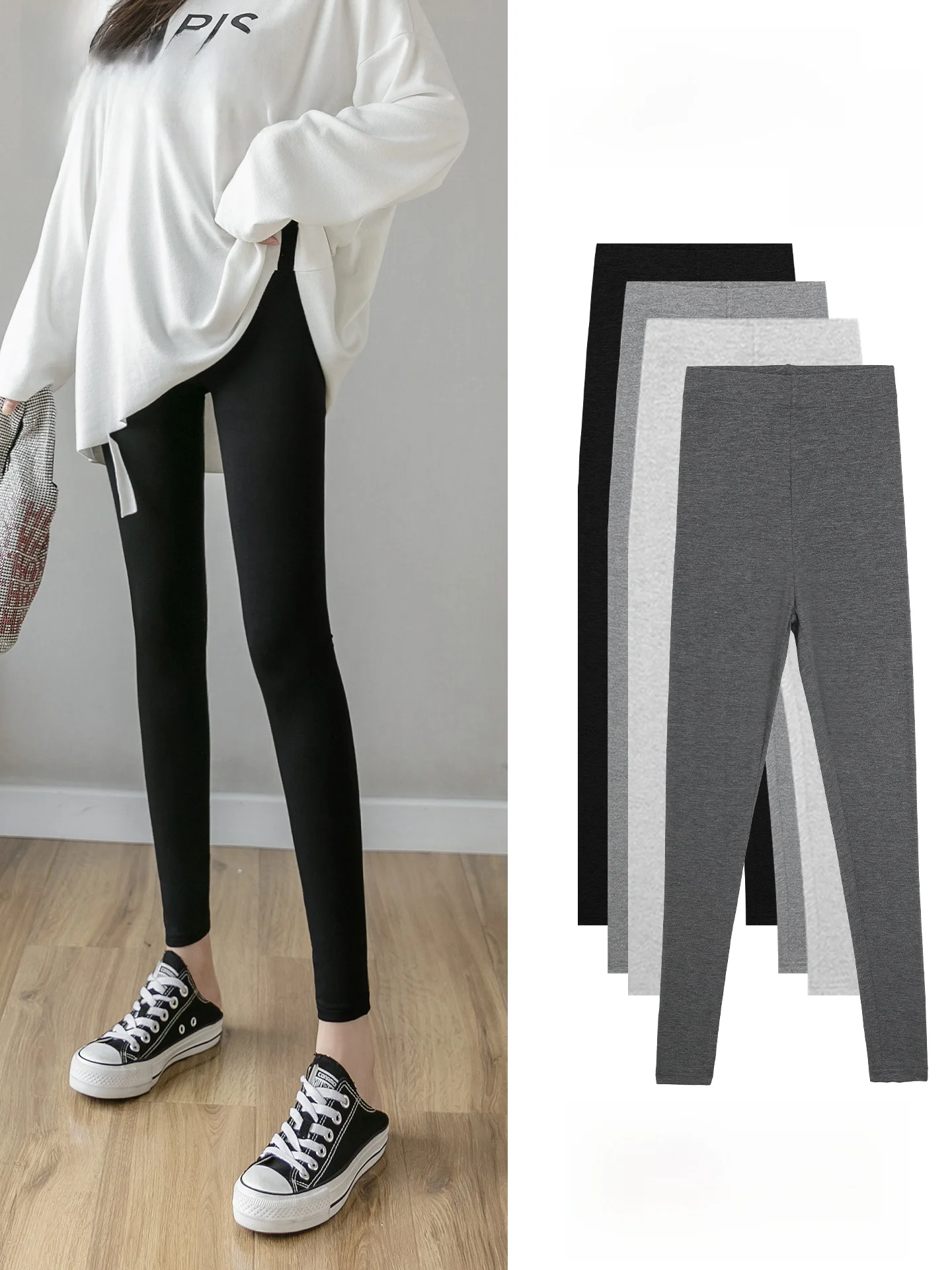 Slimming Effect Modal Yoga Pants Women's Thin Nine-Piece Pants plus Size Tight Fit Autumn Pants Exquisite Ladies Bot