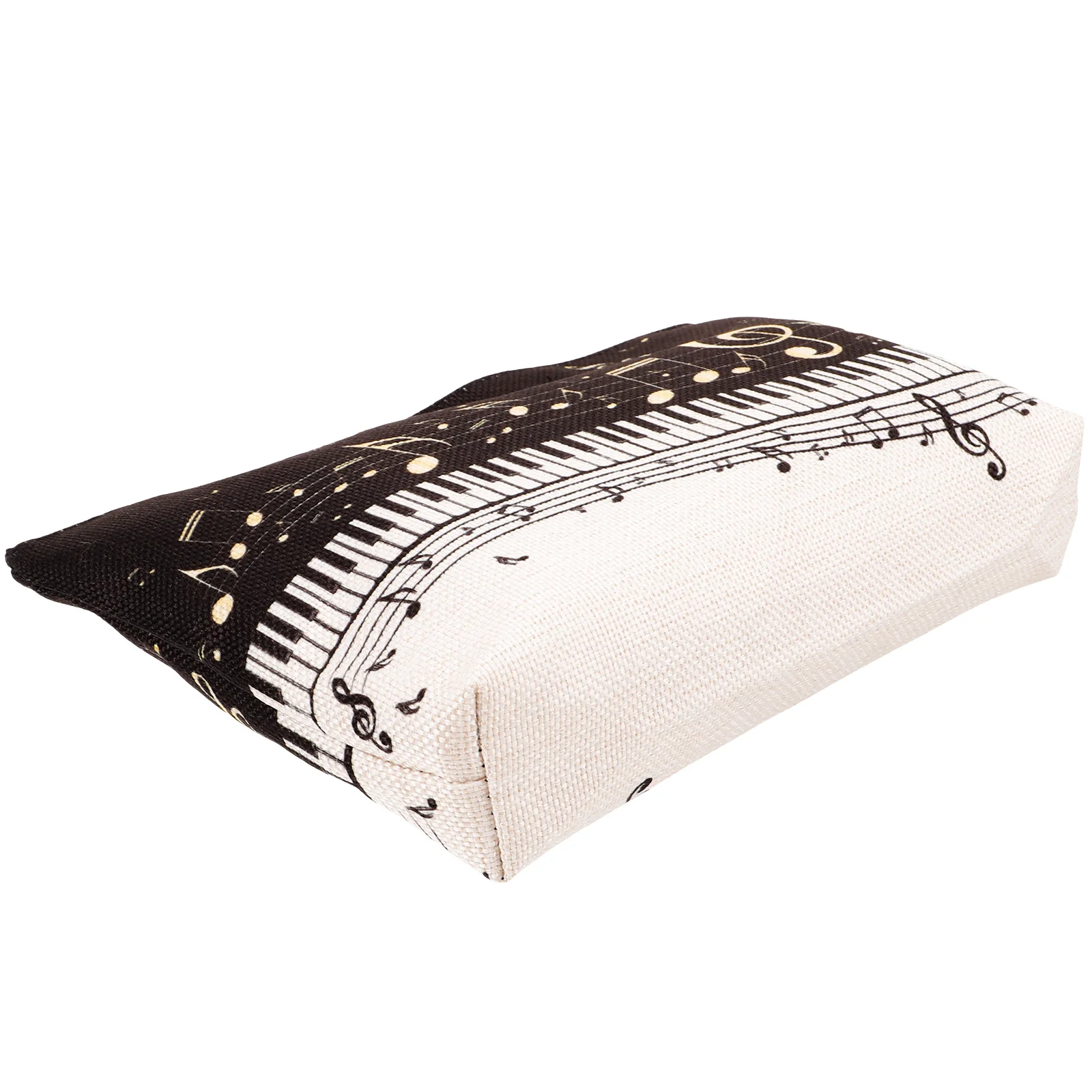 

Waterproof Cotton Linen Makeup Bag Travel Organizer Zipper Pouch Music Theme Reusable Portable Women'S Toiletry Bag